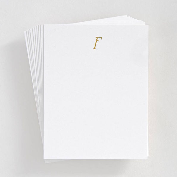 Foil St. Agnes Monogram F Stationery Set
