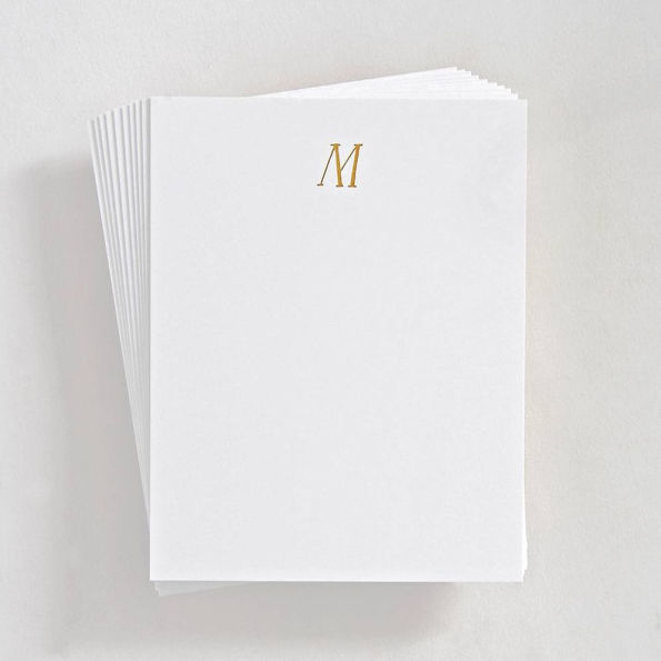 Foil St. Agnes Monogram M Stationery Set