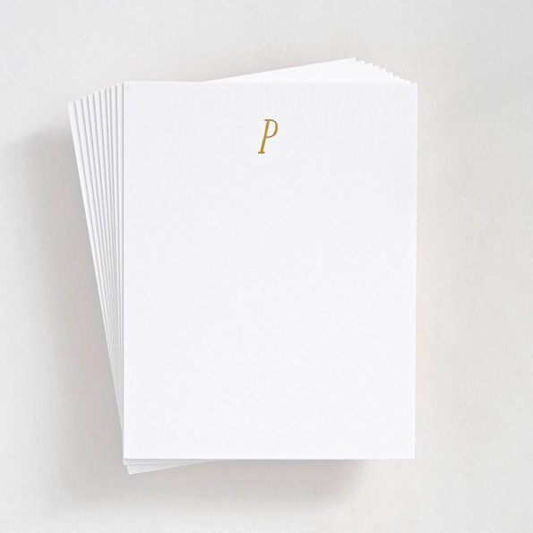 Foil St. Agnes Monogram P Stationery Set