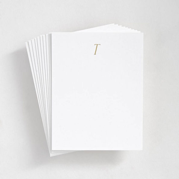 Foil St. Agnes Monogram T Stationery Set