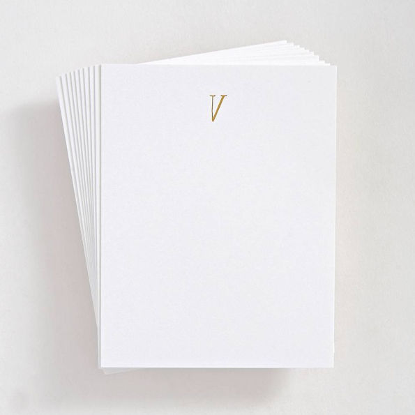 Foil St. Agnes Monogram V Stationery Set