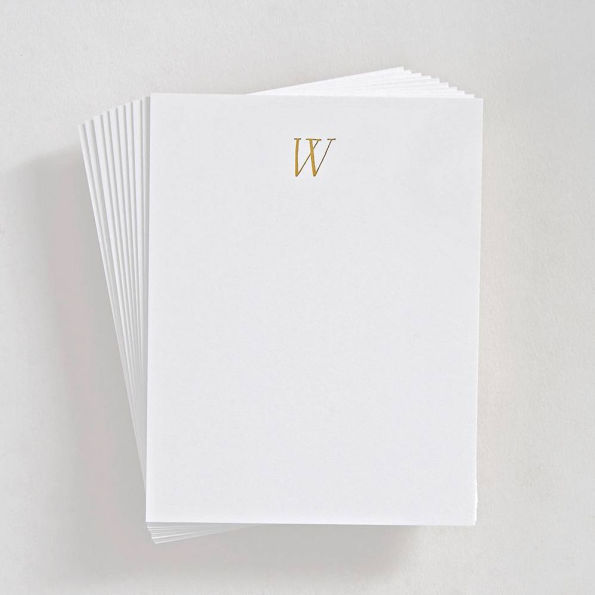 Foil St. Agnes Monogram W Stationery Set