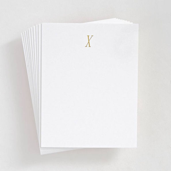 Foil St. Agnes Monogram X Stationery Set