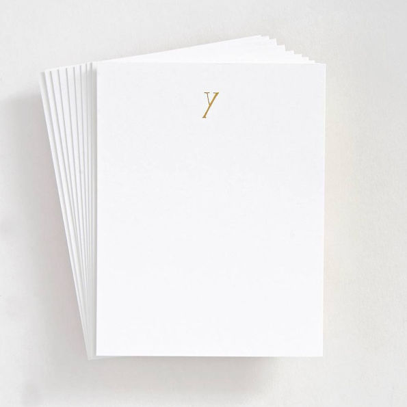 Foil St. Agnes Monogram Y Stationery Set