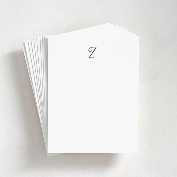 Foil St. Agnes Monogram Z Stationery Set