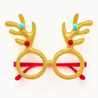 Title: Gold Reindeer Glasses