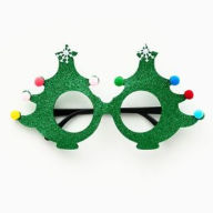 Title: Green Glitter Tree Glasses