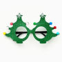 Green Glitter Tree Glasses