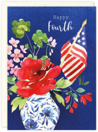 Title: Fourth of July Greeting Card Happy Fourth Floral