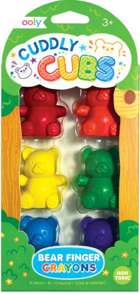 Cuddly Cubs Bear Finger Crayons - Set of 6