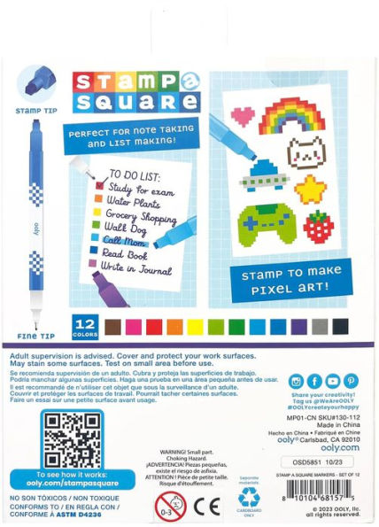 Stamp-A-Square Markers (Set of 12)