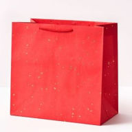 Title: Gold Fleck On Red Large Gift Bag