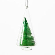 Title: Green Bottle Brush Tree Ornament