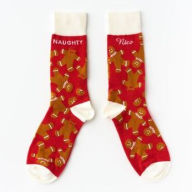 Title: Naughty Nice Gingerbread Socks