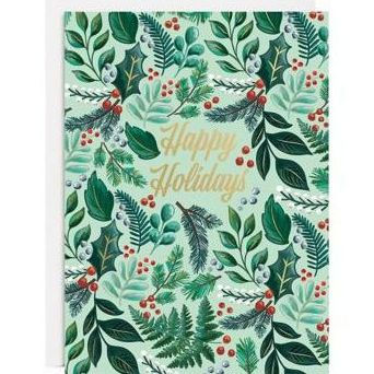 Holiday Boxed Cards Dense Botanical S/10