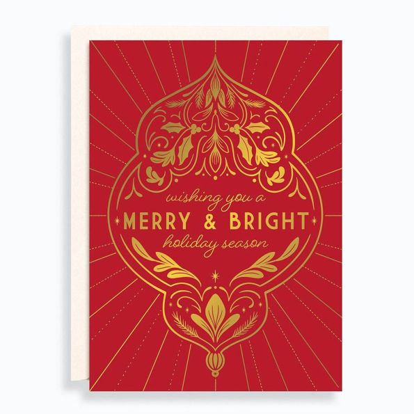 Holiday Boxed Cards Merry and Bright Ornament Set of 10