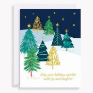 Holiday Boxed Cards Starry Trees S/10
