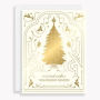 Holiday Boxed Cards Gold Deco Tree S/10