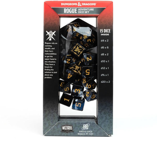 D&D Adventure Dice Set - Rogue Black
