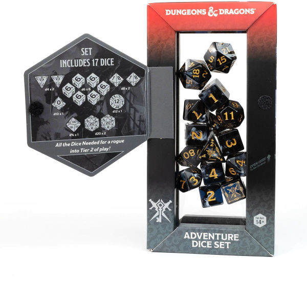 D&D Adventure Dice Set - Rogue Black