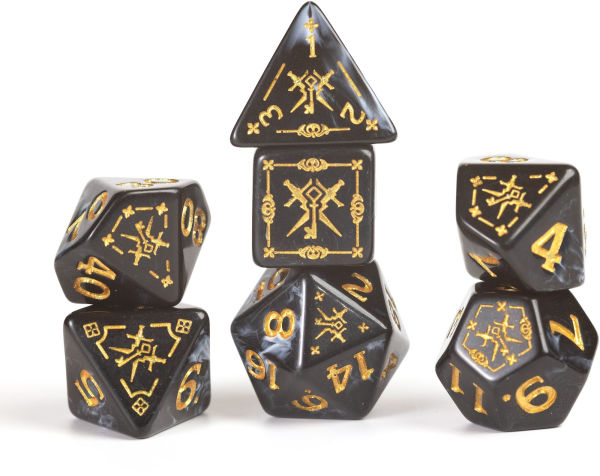D&D Adventure Dice Set - Rogue Black