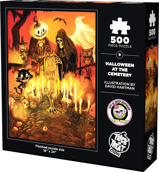 Halloween At The Cemetery 500 Piece Puzzle