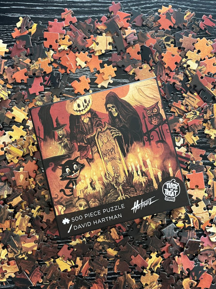 Halloween At The Cemetery 500 Piece Puzzle
