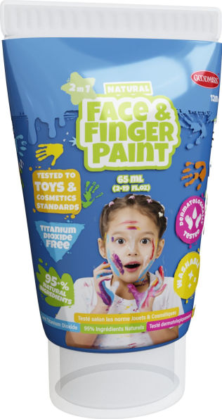 NATURAL FACE & FINGER PAINT - ALL-IN-ONE SET - INCL 5-PACK 2.3 OZ - WHITE, RED, BLUE, YELLOW, GREEN