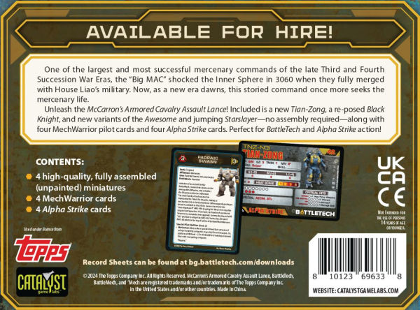 BattleTech ForcePack McCarron's Armored Cavalry (B&N Exclusive)