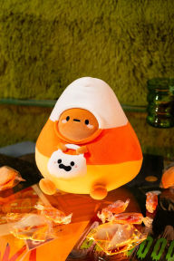 Title: Candy Corn Tayto Potato with Ghost Midi Mochi Plush