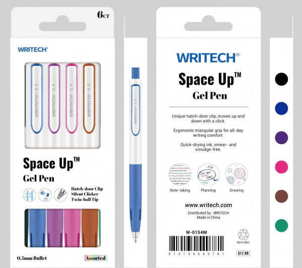 Space Up Gel Pen S/6 - Assorted Ink