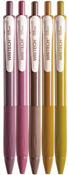 Vintage Warm Gel Pen S/5 - Assorted Ink