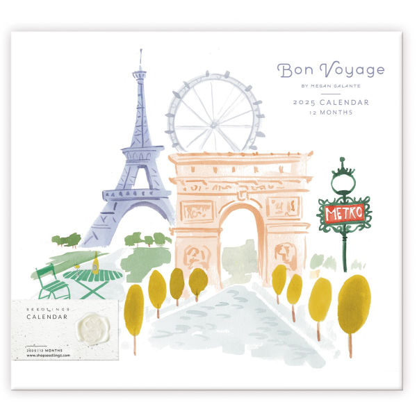 2025 Seedlings Bon Voyage 12 Month Wall Calendar