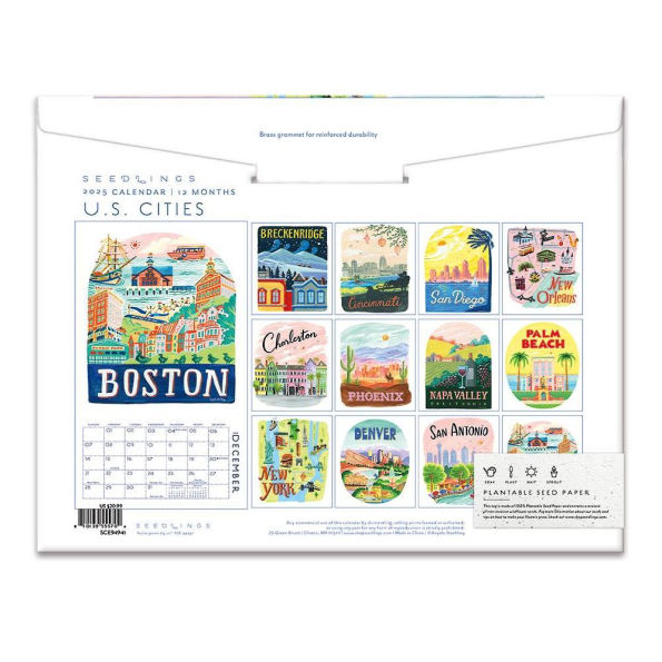 2025 Seedlings US Cities Wall Calendar