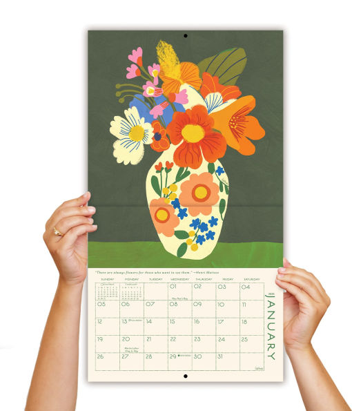 2025 Seedlings Love is Flowers on the Kitchen Table 12 Month Wall Calendar