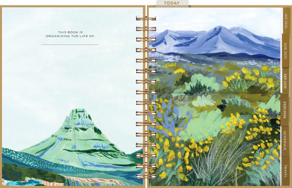 2025-2026 On the Bright Side Blue Peaks 17 Month Hardcover Weekly/Monthly Planner