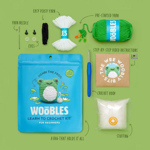 Henri the Frog Learn to Crochet Kit
