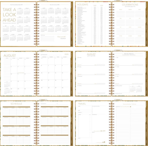 2025-2026 Seedlings Vintage Vibes 17 Month Hardcover Weekly/Monthly Planner