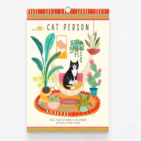 2026 On the Bright Side Cat Person 12 Month Poster Wall Calendar