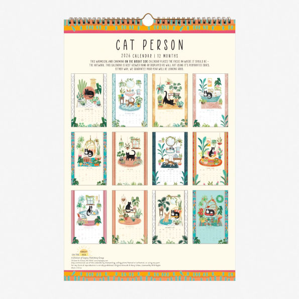 2026 On the Bright Side Cat Person 12 Month Poster Wall Calendar