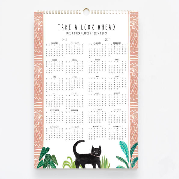 2026 On the Bright Side Cat Person 12 Month Poster Wall Calendar