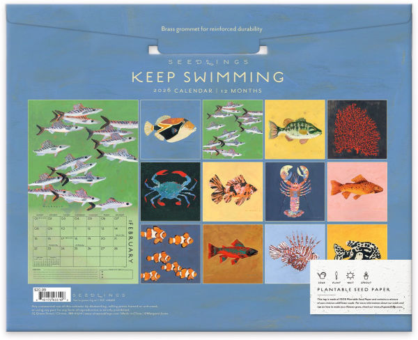 2026 Seedlings Keep Swimming 12 Month Wall Calendar