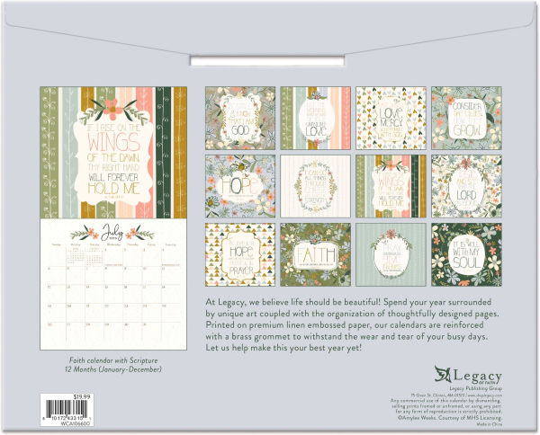 2026 Legacy Hope 12 Month Wall Calendar