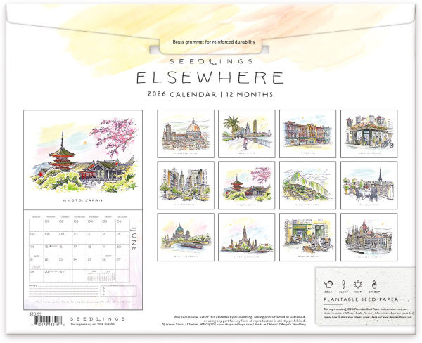 2026 Seedlings Elsewhere 12 Month Wall Calendar
