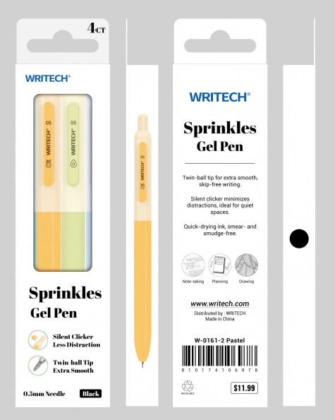 Sprinles Pastel Gel Pen S/4 - Black Ink