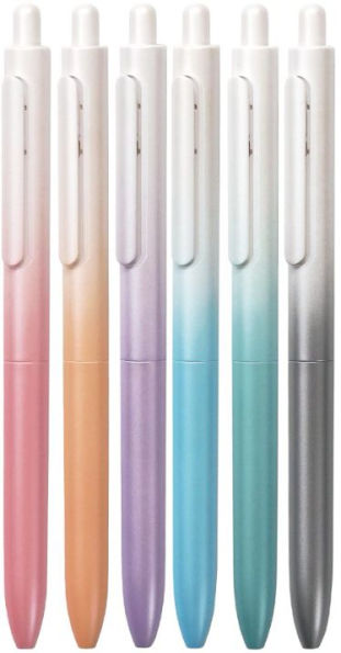 Aurora Pearly Gradient Gel Pen S/6 - Black Ink