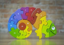 Alternative view 2 of Counting Chameleon Wooden Number Puzzle