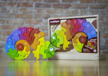 Alternative view 4 of Counting Chameleon Wooden Number Puzzle