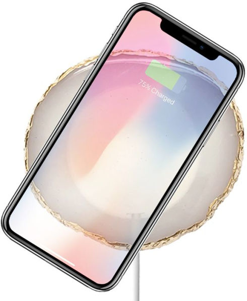 White Crystal Wireless Charging Pad