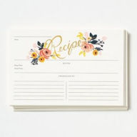 Title: Pack of 12 Peony Recipe Cards